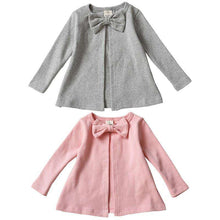 Load image into Gallery viewer, Spring Autumn Children's Clothing Girls In The Children's Shuttle Pattern Knitted Leisure Bow Cardigan Baby Casual Round Neck - Ole Misc.
