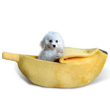 Load image into Gallery viewer, Banana Cat Bed House Cozy Cute Banana Puppy Cushion Kennel Warm Portable Pet Basket Supplies Mat Beds for Cats &amp; Kittens - Ole Misc.
