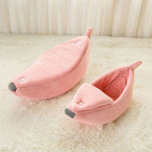 Load image into Gallery viewer, Banana Cat Bed House Cozy Cute Banana Puppy Cushion Kennel Warm Portable Pet Basket Supplies Mat Beds for Cats &amp; Kittens - Ole Misc.