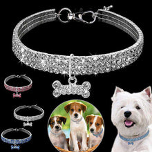 Load image into Gallery viewer, Exquisite Bling Crystal Dog Collar Diamond Puppy Pet Shiny Full Rhinestone Necklace Collar Collars for Pet Little Dogs Supplies - Ole Misc.