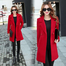 Load image into Gallery viewer, YICIYA Autumn Winter jacket women overcoat wool coat suits plus size 3xl 4xl large big long black slim blend clothes outerwear - Ole Misc.