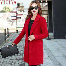 Load image into Gallery viewer, YICIYA Autumn Winter jacket women overcoat wool coat suits plus size 3xl 4xl large big long black slim blend clothes outerwear - Ole Misc.