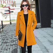 Load image into Gallery viewer, YICIYA Autumn Winter jacket women overcoat wool coat suits plus size 3xl 4xl large big long black slim blend clothes outerwear - Ole Misc.