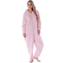 Load image into Gallery viewer, Winter Warm Pyjamas Women Onesies Fluffy Fleece Jumpsuits Sleepwear Overall Plus Size Hood Sets Pajamas Onesie For Women Adult - Ole Misc.