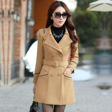 Load image into Gallery viewer, YAGENZ M-3XL Autumn Winter Wool Jacket Women Double Breasted Coats Elegant Overcoat Basic Coat Pockets Woolen Long Coat Top 200 - Ole Misc.