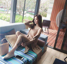 Load image into Gallery viewer, 2018 Casual Tracksuit Women 3 Pieces Set Knitted Pullover Sweaters Tops Deep V-neck Long Sleeve Sweatshirt Pants Women's Sets - Ole Misc.