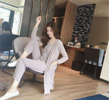 Load image into Gallery viewer, 2018 Casual Tracksuit Women 3 Pieces Set Knitted Pullover Sweaters Tops Deep V-neck Long Sleeve Sweatshirt Pants Women's Sets - Ole Misc.