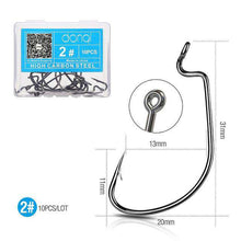 Load image into Gallery viewer, DONQL 10pcs/ Set Fishing Hook Carbon Steel Wide Crank Offset Fishhook For Soft Worm Lure 5/0#-1# Bass Barbed Carp Fishing Hooks - Ole Misc.