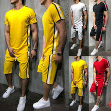 Load image into Gallery viewer, Striped 2019 Summer New Men's Shorts Casual Suits Sportswear Mens Clothing Man Sets Pants Male sweatshirt Men Brand Clothing - Ole Misc.
