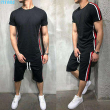 Load image into Gallery viewer, Striped 2019 Summer New Men's Shorts Casual Suits Sportswear Mens Clothing Man Sets Pants Male sweatshirt Men Brand Clothing - Ole Misc.