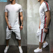 Load image into Gallery viewer, Striped 2019 Summer New Men's Shorts Casual Suits Sportswear Mens Clothing Man Sets Pants Male sweatshirt Men Brand Clothing - Ole Misc.