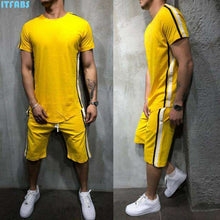 Load image into Gallery viewer, Striped 2019 Summer New Men's Shorts Casual Suits Sportswear Mens Clothing Man Sets Pants Male sweatshirt Men Brand Clothing - Ole Misc.