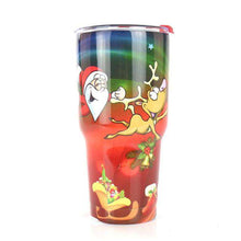 Load image into Gallery viewer, Christmas Tumbler 30 oz Stainless Steel Travel Mugs Santa Claus Vacuum Insulated Double Wall Cup with Lid - Ole Misc.