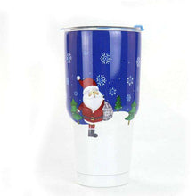 Load image into Gallery viewer, Christmas Tumbler 30 oz Stainless Steel Travel Mugs Santa Claus Vacuum Insulated Double Wall Cup with Lid - Ole Misc.