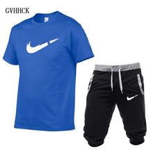 Load image into Gallery viewer, Summer New Tracksuit Men Shorts Casual Men's Sportswear Suit Shorts Brand Clothing Two Pieces Top Tee+Shorts Sweat Suits 2019 - Ole Misc.