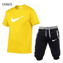 Load image into Gallery viewer, Summer New Tracksuit Men Shorts Casual Men's Sportswear Suit Shorts Brand Clothing Two Pieces Top Tee+Shorts Sweat Suits 2019 - Ole Misc.