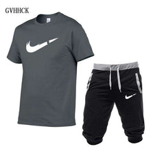 Load image into Gallery viewer, Summer New Tracksuit Men Shorts Casual Men's Sportswear Suit Shorts Brand Clothing Two Pieces Top Tee+Shorts Sweat Suits 2019 - Ole Misc.