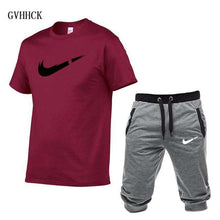 Load image into Gallery viewer, Summer New Tracksuit Men Shorts Casual Men's Sportswear Suit Shorts Brand Clothing Two Pieces Top Tee+Shorts Sweat Suits 2019 - Ole Misc.