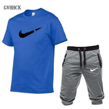 Load image into Gallery viewer, Summer New Tracksuit Men Shorts Casual Men's Sportswear Suit Shorts Brand Clothing Two Pieces Top Tee+Shorts Sweat Suits 2019 - Ole Misc.