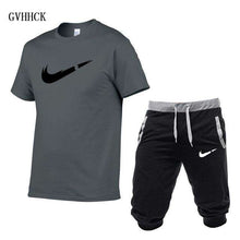 Load image into Gallery viewer, Summer New Tracksuit Men Shorts Casual Men's Sportswear Suit Shorts Brand Clothing Two Pieces Top Tee+Shorts Sweat Suits 2019 - Ole Misc.
