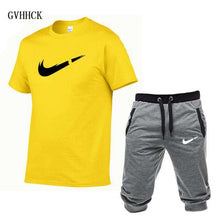Load image into Gallery viewer, Summer New Tracksuit Men Shorts Casual Men's Sportswear Suit Shorts Brand Clothing Two Pieces Top Tee+Shorts Sweat Suits 2019 - Ole Misc.