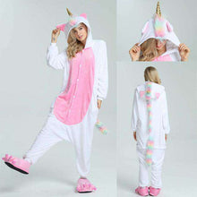 Load image into Gallery viewer, 2019  Adults Animal Pajamas Sets Cartoon Sleepwear Unicorn Onesies Stitch Kigurumi Unicornio Women Men Warm Flannel Hooded - Ole Misc.