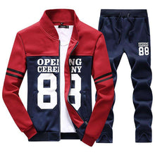 Load image into Gallery viewer, 2018 men's clothing of the spring and autumn period and the new fleece printing collar stitching fleece suit two teenagers - Ole Misc.