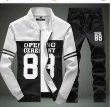 Load image into Gallery viewer, 2018 men's clothing of the spring and autumn period and the new fleece printing collar stitching fleece suit two teenagers - Ole Misc.