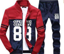 Load image into Gallery viewer, 2018 men's clothing of the spring and autumn period and the new fleece printing collar stitching fleece suit two teenagers - Ole Misc.
