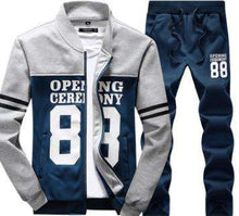 Load image into Gallery viewer, 2018 men's clothing of the spring and autumn period and the new fleece printing collar stitching fleece suit two teenagers - Ole Misc.