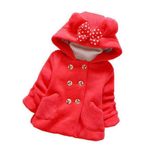 Load image into Gallery viewer, R&amp;Z Children's jacket 2019 spring and autumn new girls thick woolen coat hooded shirt bow pocket double-breasted coat coat - Ole Misc.