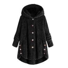 Load image into Gallery viewer, Hot Winter Plus Size S-5XL Women Button Coat Fluffy Tail Tops Hooded Pullover Loose Oversize Coats Warm Outwear For 2019 Fashion - Ole Misc.