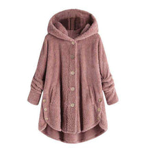 Load image into Gallery viewer, Hot Winter Plus Size S-5XL Women Button Coat Fluffy Tail Tops Hooded Pullover Loose Oversize Coats Warm Outwear For 2019 Fashion - Ole Misc.
