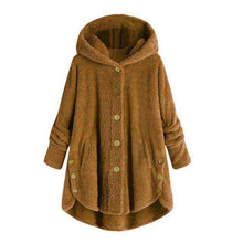 Load image into Gallery viewer, Hot Winter Plus Size S-5XL Women Button Coat Fluffy Tail Tops Hooded Pullover Loose Oversize Coats Warm Outwear For 2019 Fashion - Ole Misc.