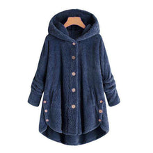 Load image into Gallery viewer, Hot Winter Plus Size S-5XL Women Button Coat Fluffy Tail Tops Hooded Pullover Loose Oversize Coats Warm Outwear For 2019 Fashion - Ole Misc.