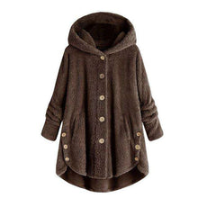 Load image into Gallery viewer, Hot Winter Plus Size S-5XL Women Button Coat Fluffy Tail Tops Hooded Pullover Loose Oversize Coats Warm Outwear For 2019 Fashion - Ole Misc.