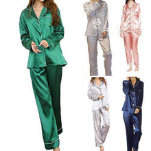 Load image into Gallery viewer, Women Girl Silk Satin Pajamas Set Pyjama Sleepwear Nightwear Loungewear Homewear Solid Color Comfortable Soft High Quality Hot - Ole Misc.