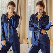 Load image into Gallery viewer, Women Girl Silk Satin Pajamas Set Pyjama Sleepwear Nightwear Loungewear Homewear Solid Color Comfortable Soft High Quality Hot - Ole Misc.