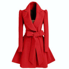 Load image into Gallery viewer, Korean women's woolen windbreaker Overcoat jacket coats Red XL - Ole Misc.