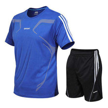 Load image into Gallery viewer, Men's Suits Quick Drying T-shirt+Shorts Fitness Sportswear Basketball Soccer Tracksuits Summer Tennis Jogger Gyms Clothing Set - Ole Misc.