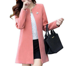 Load image into Gallery viewer, Fashion Round Neck Long Sleeve Women Coats S-XXL Solid Color Casaco Feminino Loose Cardigan 2019 Autumn Slim Thin Outerwear - Ole Misc.