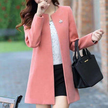 Load image into Gallery viewer, Fashion Round Neck Long Sleeve Women Coats S-XXL Solid Color Casaco Feminino Loose Cardigan 2019 Autumn Slim Thin Outerwear - Ole Misc.