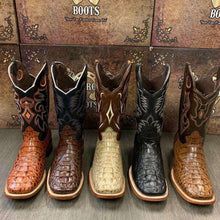 Load image into Gallery viewer, MEN'S RODEO COWBOY ALLIGATOR NECK BOOTS GENUINE LEATHER WESTERN SQUARE TOE - Ole Misc.