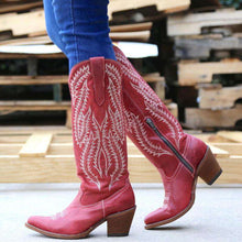 Load image into Gallery viewer, Women Ladies Cowgirl Cowboy Boots Ladies Knee High Block Heel Western Shoes Size - Ole Misc.