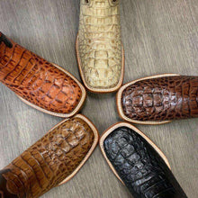 Load image into Gallery viewer, MEN'S RODEO COWBOY ALLIGATOR NECK BOOTS GENUINE LEATHER WESTERN SQUARE TOE - Ole Misc.
