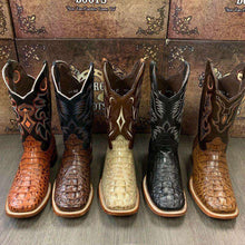 Load image into Gallery viewer, MEN'S RODEO COWBOY ALLIGATOR NECK BOOTS GENUINE LEATHER WESTERN SQUARE TOE - Ole Misc.