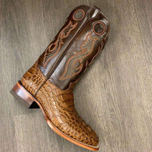 Load image into Gallery viewer, MEN'S RODEO COWBOY ALLIGATOR NECK BOOTS GENUINE LEATHER WESTERN SQUARE TOE - Ole Misc.