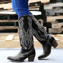 Load image into Gallery viewer, Women Ladies Cowgirl Cowboy Boots Ladies Knee High Block Heel Western Shoes Size - Ole Misc.