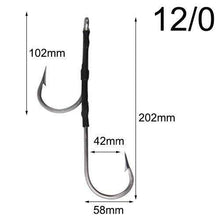 Load image into Gallery viewer, 3pcs Stainless Steel Assist jig fishing Hooks double sharp strong jigging hooks For Sea lure Fishing size 6/0~13/0 - Ole Misc.