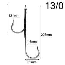 Load image into Gallery viewer, 3pcs Stainless Steel Assist jig fishing Hooks double sharp strong jigging hooks For Sea lure Fishing size 6/0~13/0 - Ole Misc.